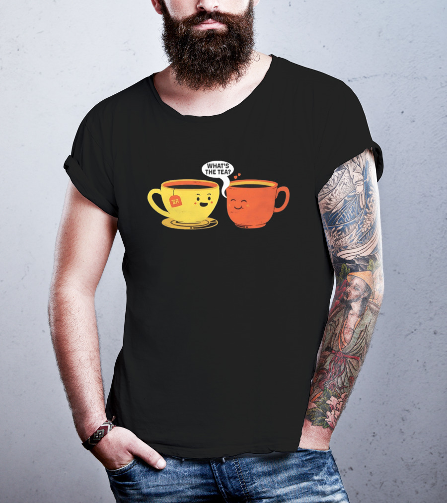 What's The Tea Gossiping Teacups Cute Conversation T-Shirt