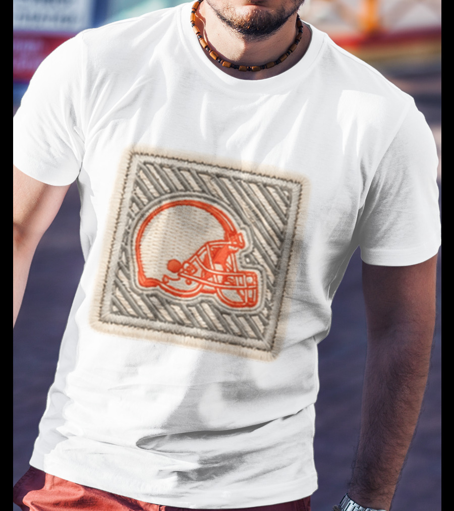 Browns 2026 Training Camp Helmet Patch Retro Style Embroidery T-Shirt
