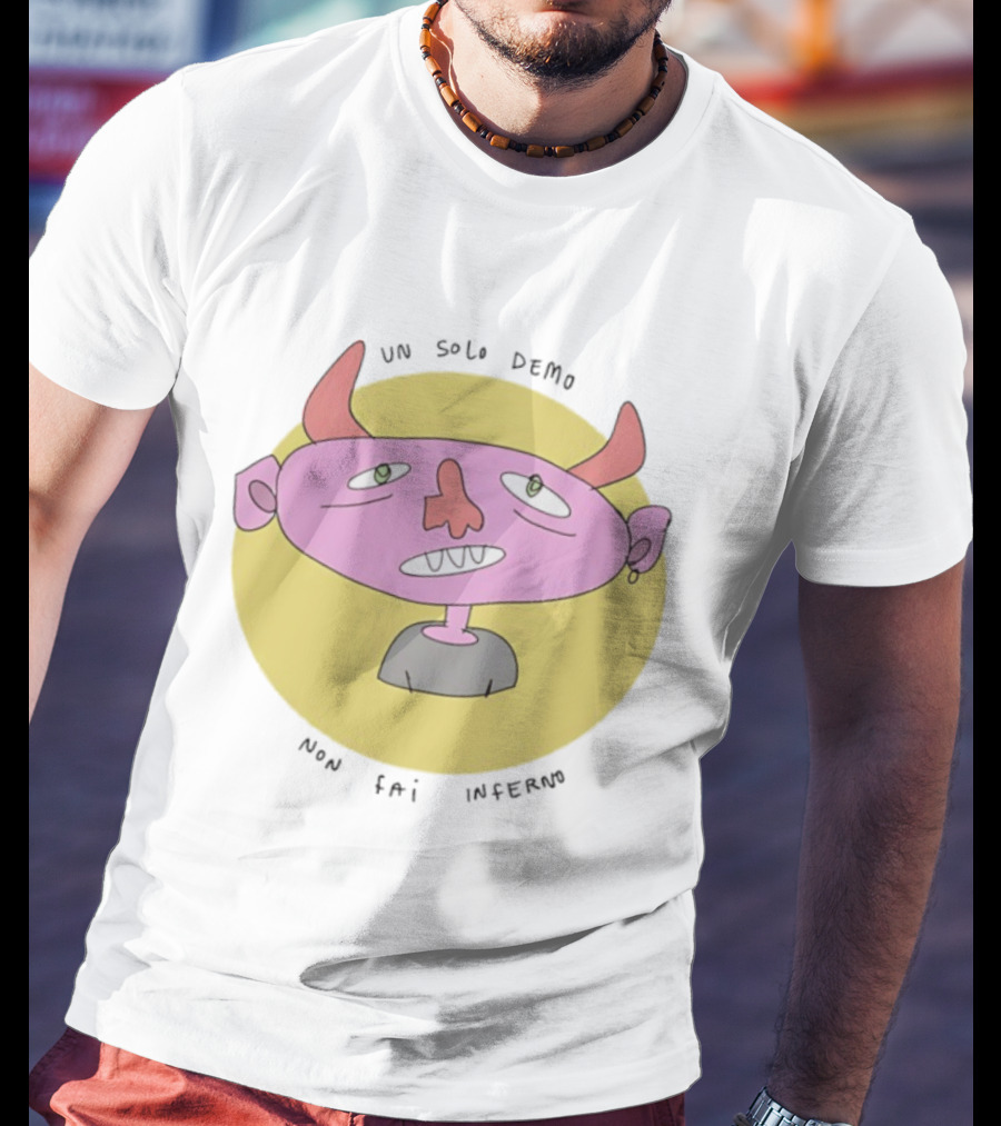 Un Solo Demo Non Fai Inferno Cartoon Character With Horns T-Shirt