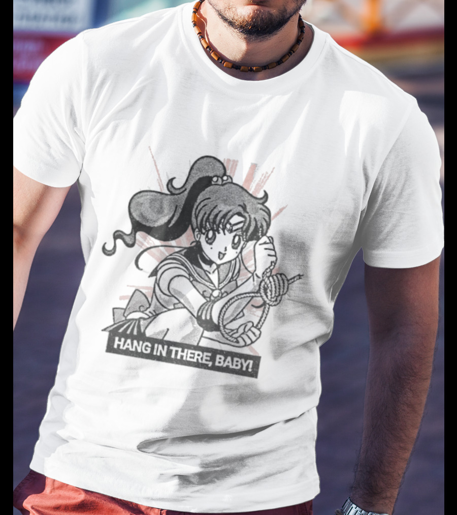 Makoto Kino Sailor Moon Hang In There Baby Retro Anime T-Shirt