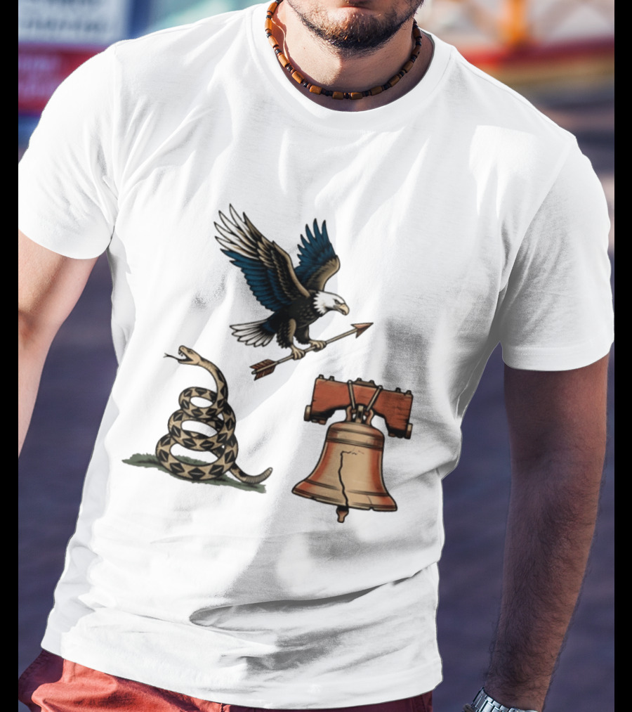 Guardians Of Freedom Eagle Snake Liberty Bell Arrow T-Shirt