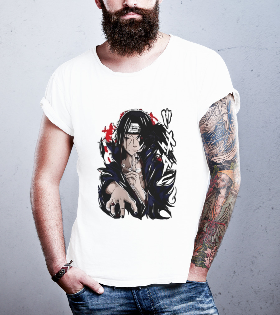 Itachi Uchiha Akatsuki Mangekyo Sharingan Raven Naruto Shippuden Anime T-Shirt