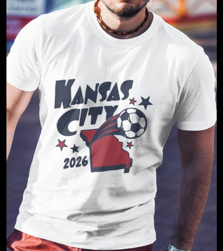 Kansas City 2026 Soccer Missouri State Map Stars Ball T-Shirt