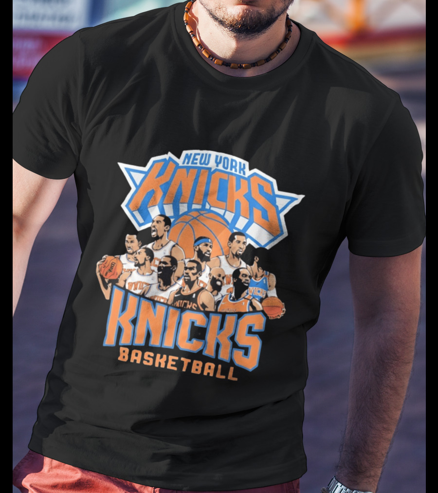 New York Knicks Basketball Team Legends Players Collage T-Shirt