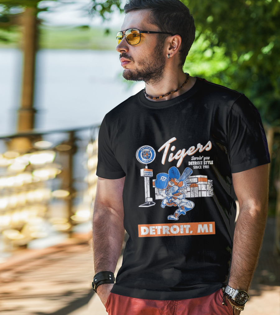 Detroit Tigers Coney Island Servin' You Detroits Since 1901 Detroit MI T-Shirt