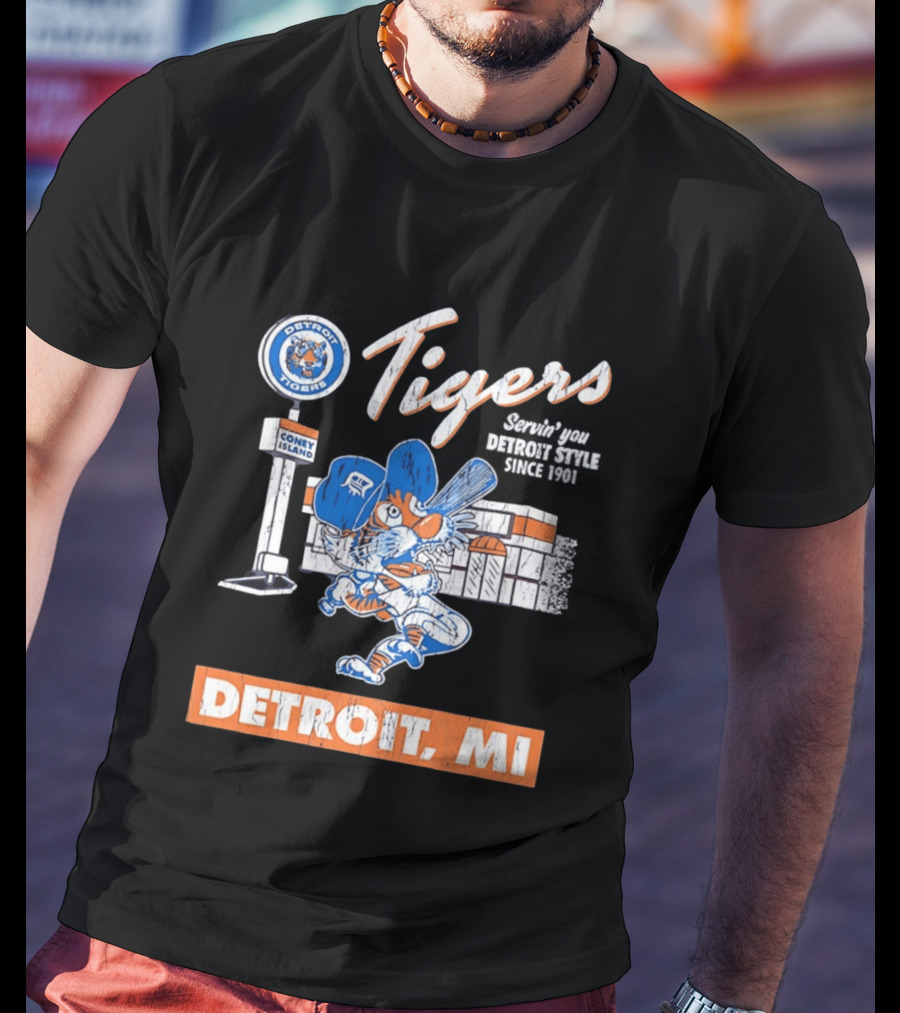Detroit Tigers Coney Island Servin' You Detroits Since 1901 Detroit MI T-Shirt
