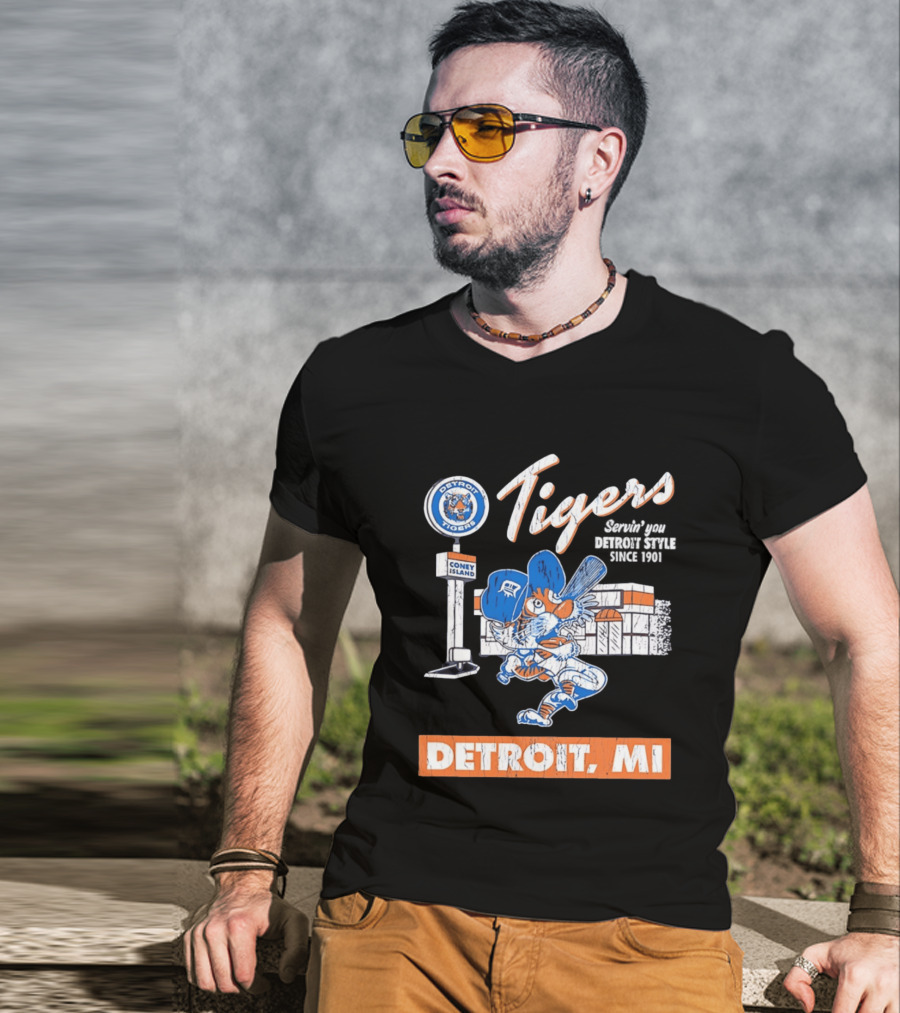 Detroit Tigers Coney Island Servin' You Detroits Since 1901 Detroit MI T-Shirt
