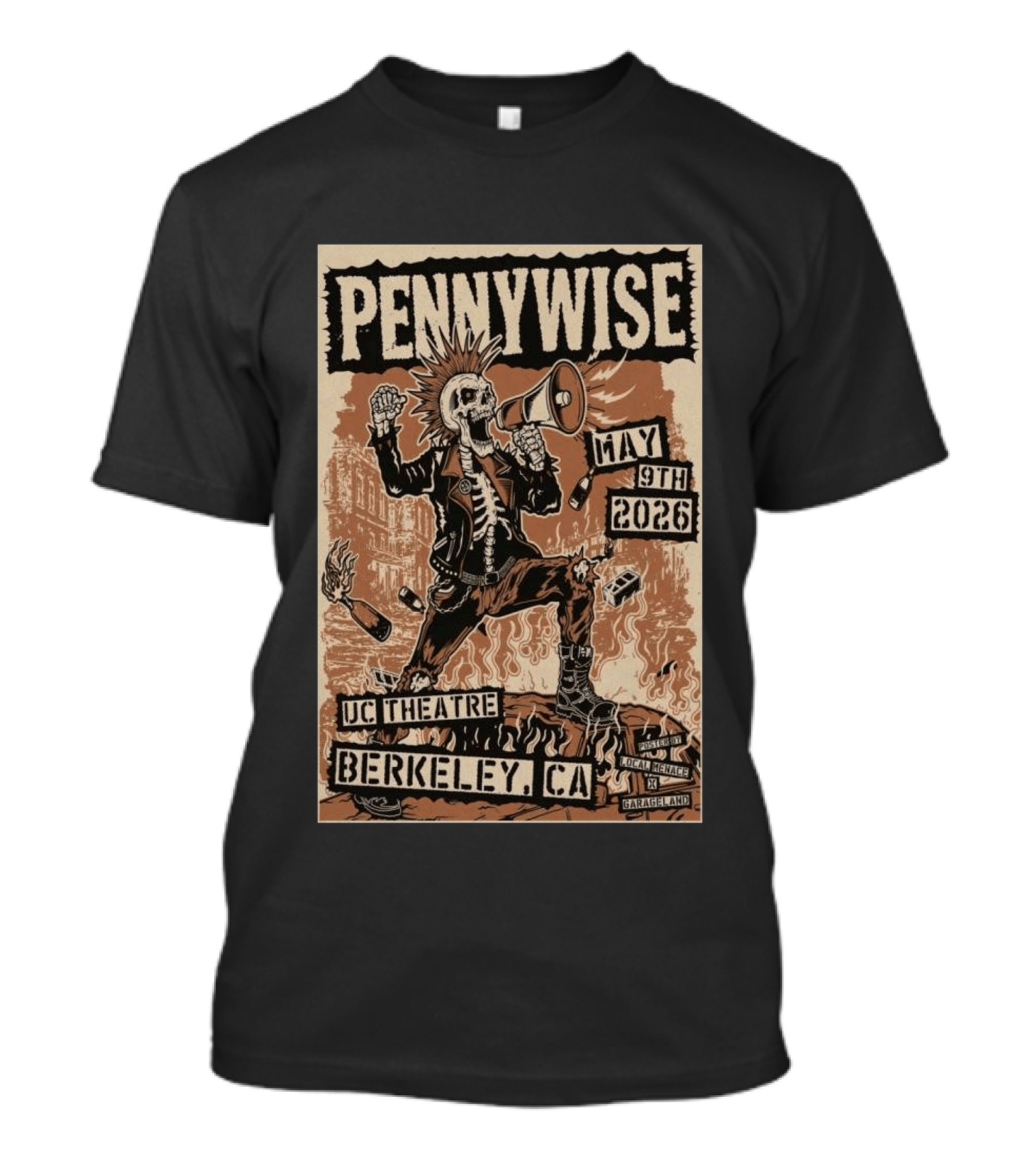 Pennywise UC Theatre Berkeley May 9 2026 Event T-Shirt