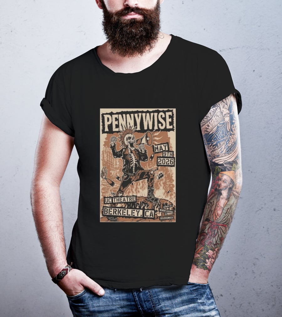 Pennywise UC Theatre Berkeley May 9 2026 Event T-Shirt