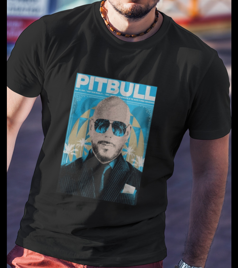 Pitbull West Palm Beach FL May 14 2026 ITHINK Financial Amphitheatre Tour South Florida Fairgrounds T-Shirt