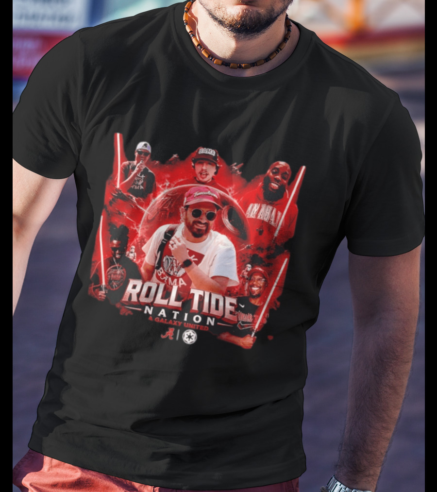 Roll Tide Nation Galaxy United Alabama Crimson Tide Bama Fandom T-Shirt