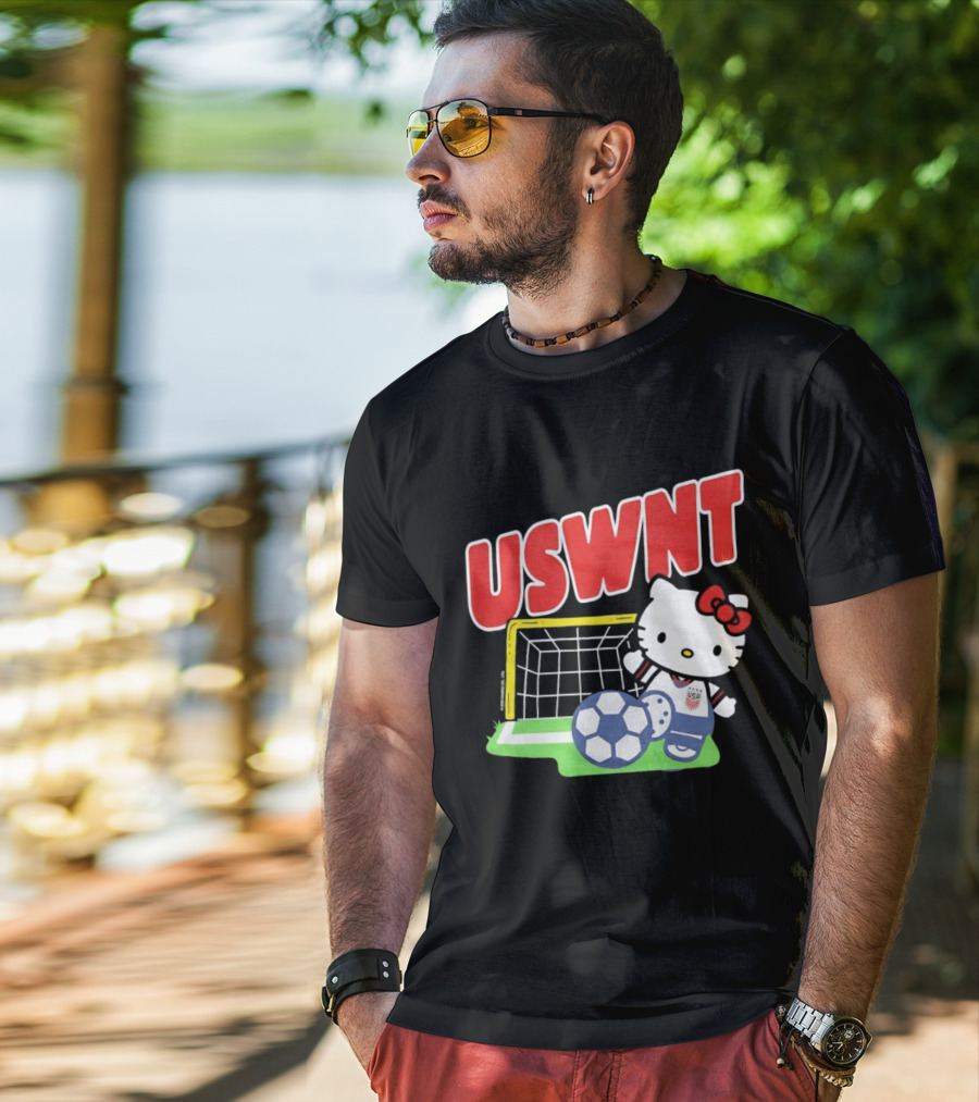 USWNT Hello Kitty Soccer Goal Collaboration USA Soccer Team T-Shirt