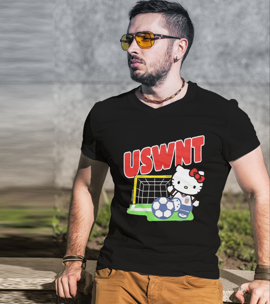 USWNT Hello Kitty Soccer Goal Collaboration USA Soccer Team T-Shirt
