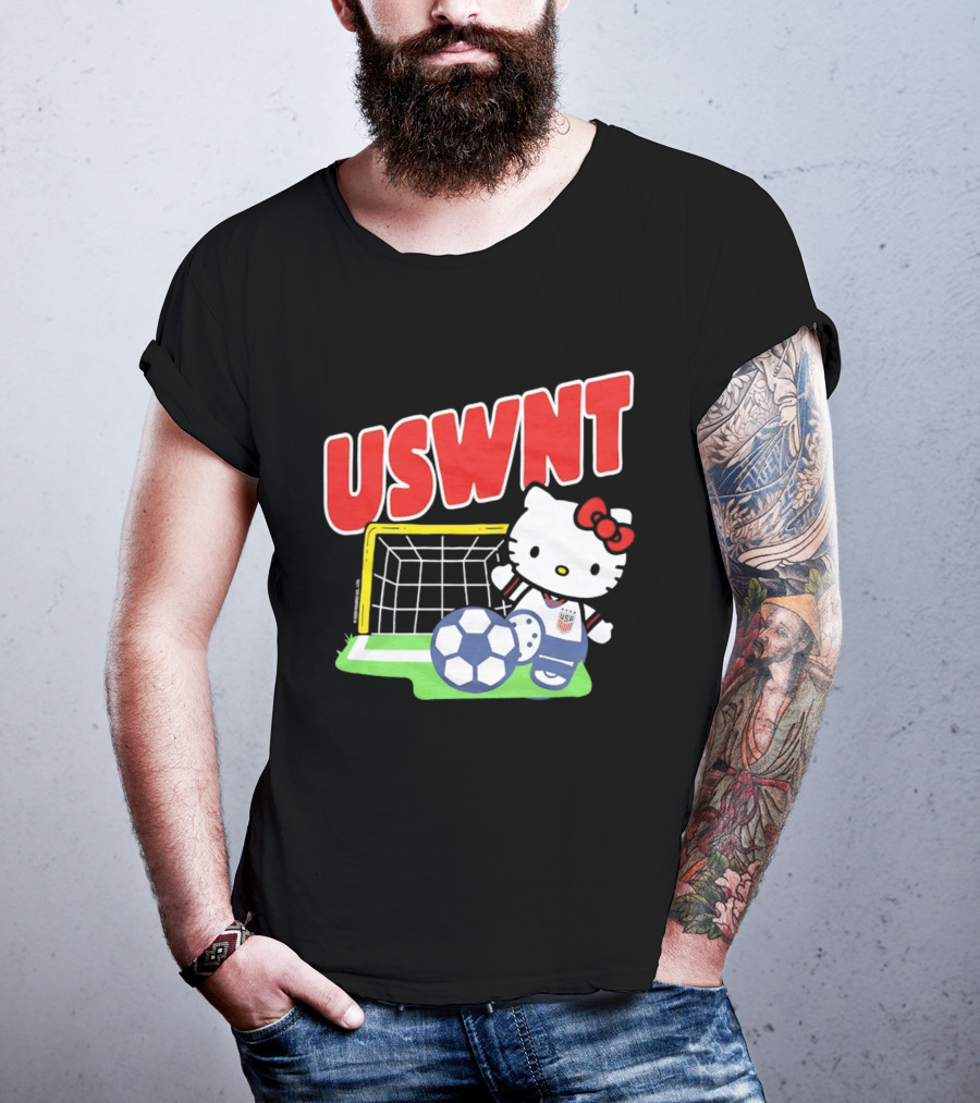 USWNT Hello Kitty Soccer Goal Collaboration USA Soccer Team T-Shirt