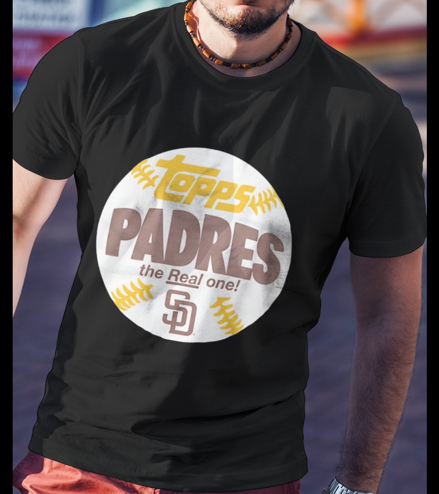 Topps Padres The Real One SD Logo Baseball Shape T-Shirt