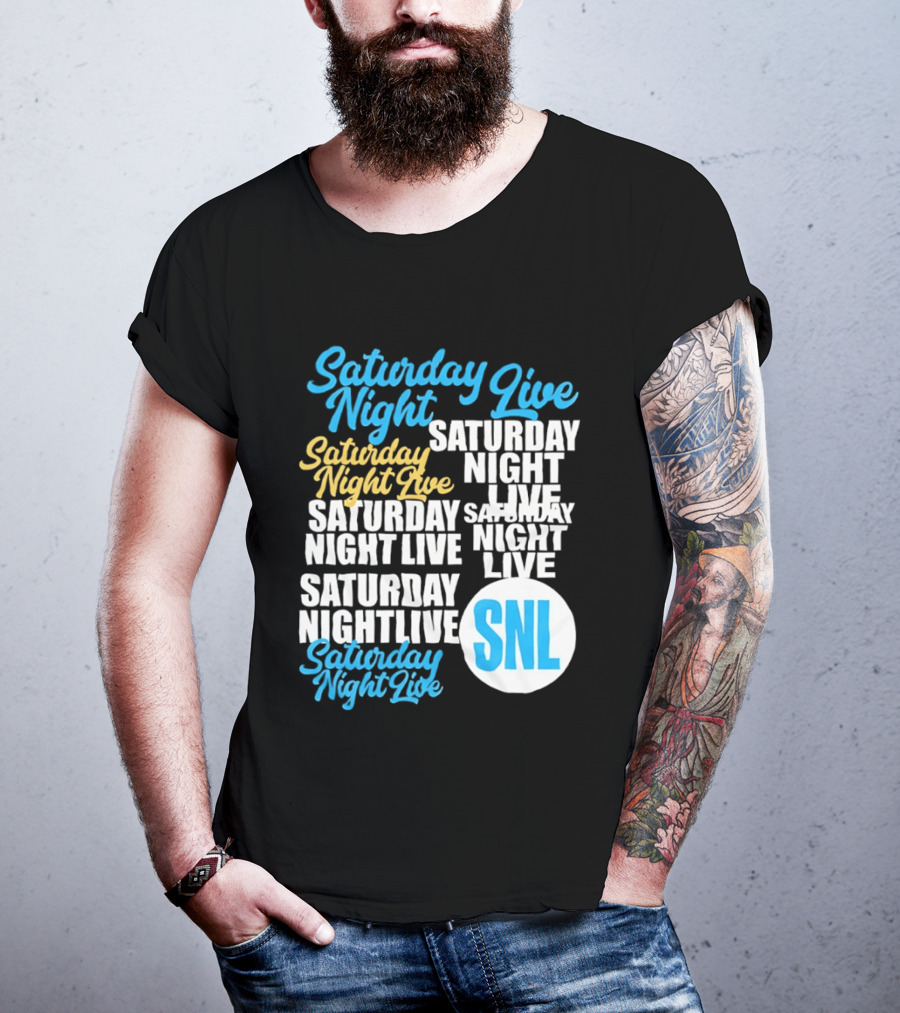 Saturday Night Live SNL Repeat Text Collage T-Shirt