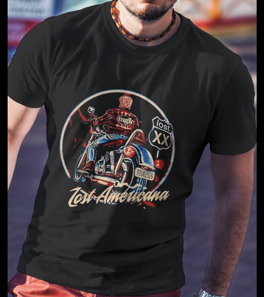 Machine Gun Kelly Lost Americana Motorcycle Tour 2026 Route XX T-Shirt