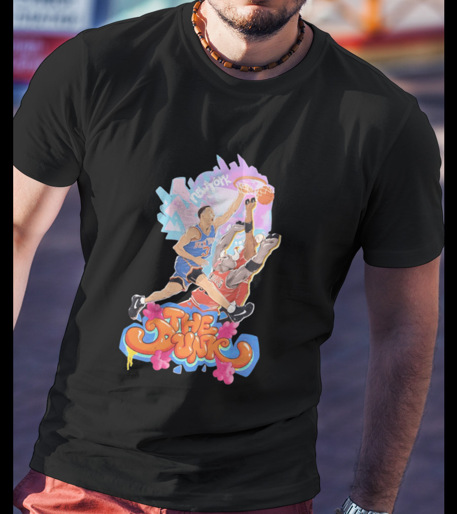 The Dunk New York Knicks Basketball Action Graffiti T-Shirt