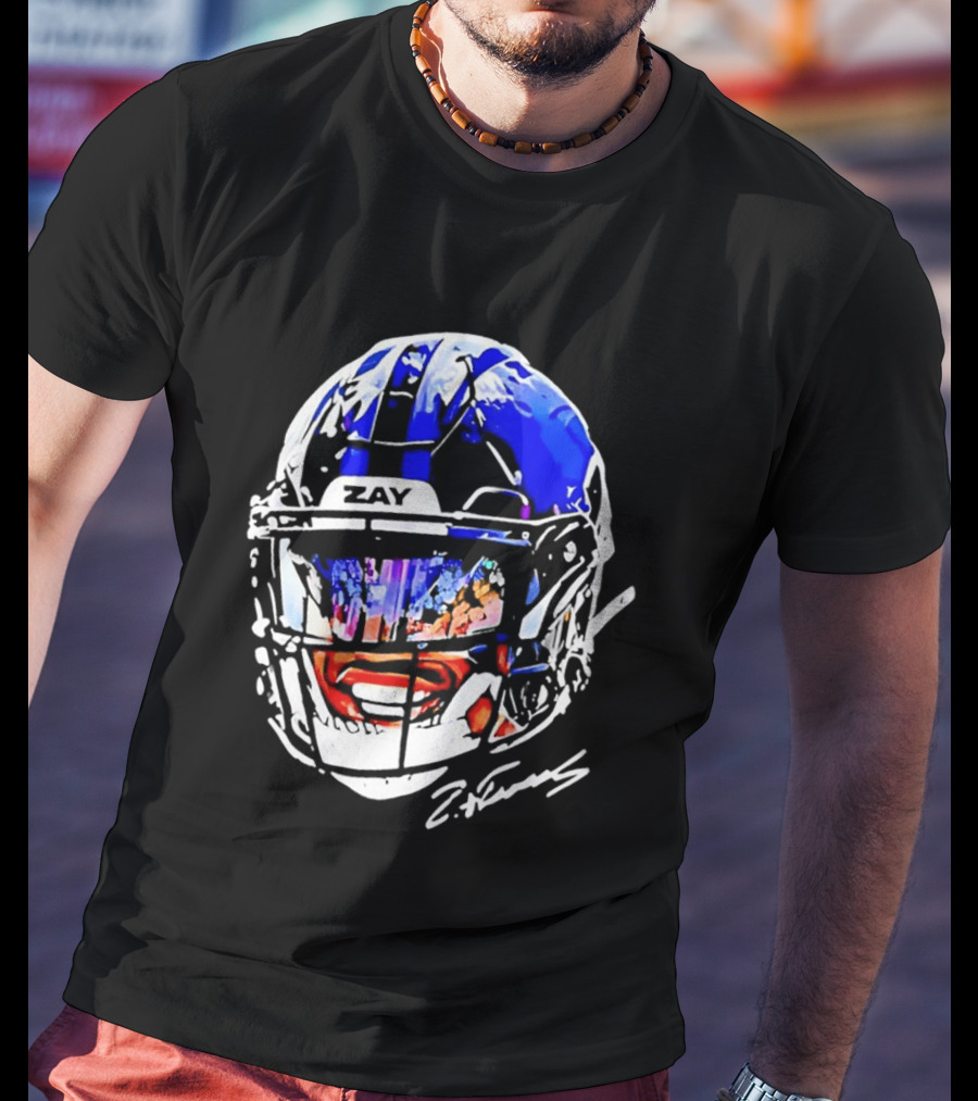 Zay Flowers Baltimore Ravens Big Face Helmet T-Shirt