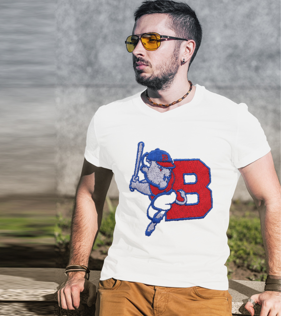 2026 Buffalo Bisons Big League Chew B Logo Baseball Bat Hitting Buffalo Embroidery Hat T-Shirt