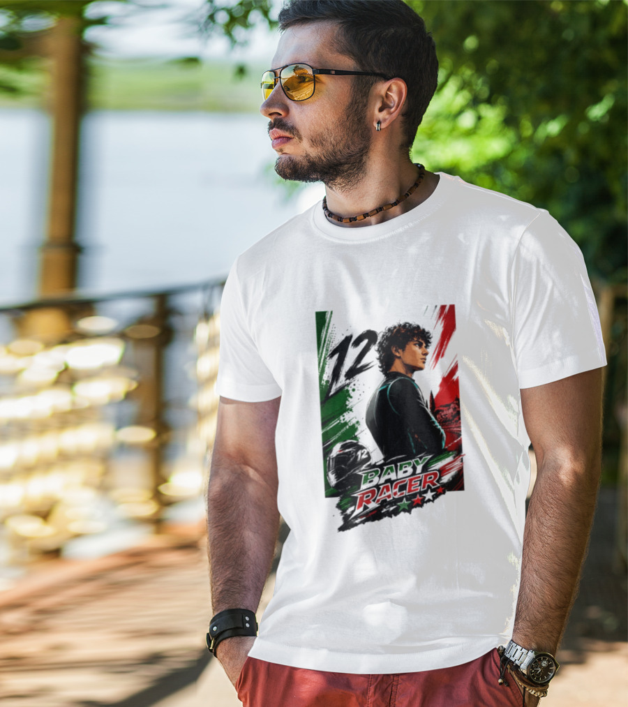 12 Baby Racer Italy Flag Motorcycle Racing Art With Italian T-Shirt