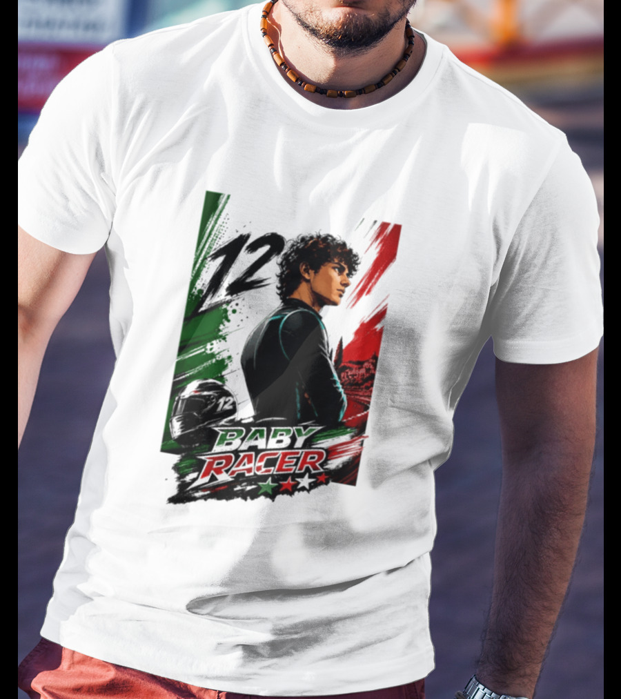 12 Baby Racer Italy Flag Motorcycle Racing Art With Italian T-Shirt