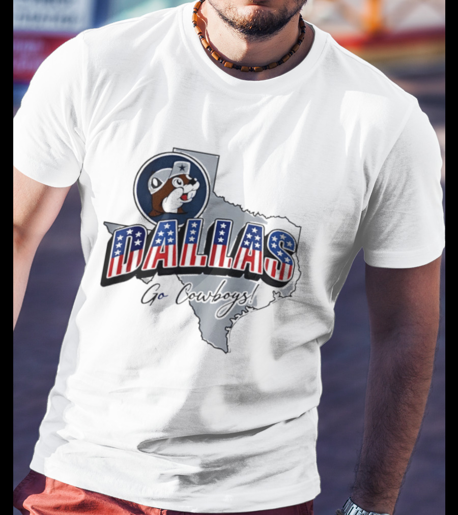 Dallas Cowboys Buc Ee's Patriotic Texas Map Go Cowboys T-Shirt