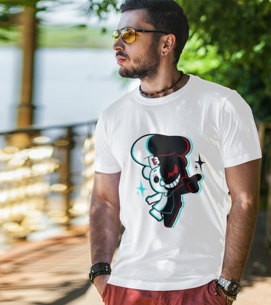 Danganronpa Monokuma Funkin B Symbol Neon T-Shirt