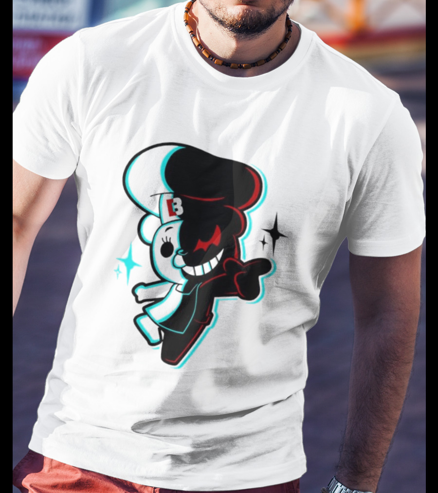 Danganronpa Monokuma Funkin B Symbol Neon T-Shirt