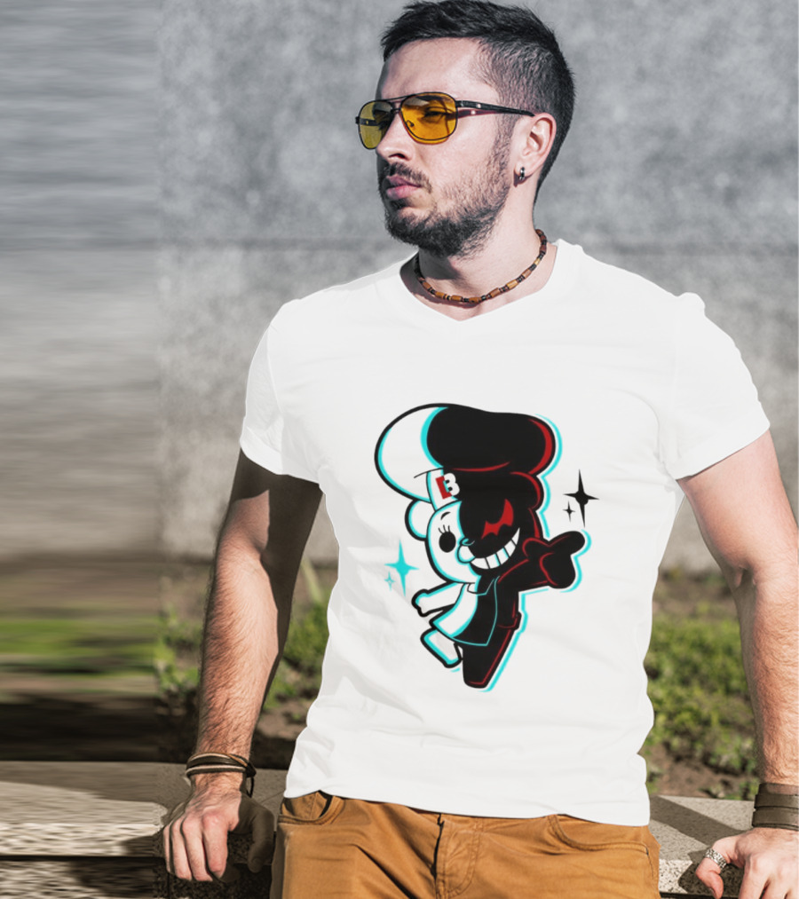Danganronpa Monokuma Funkin B Symbol Neon T-Shirt