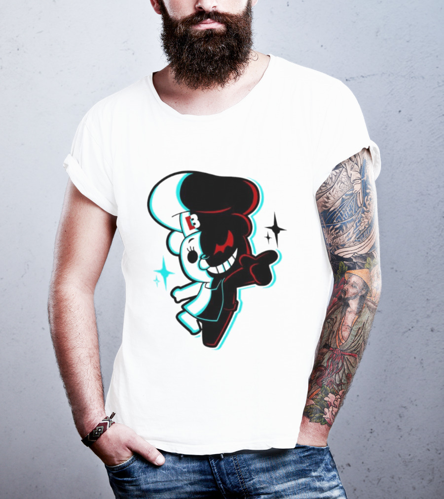 Danganronpa Monokuma Funkin B Symbol Neon T-Shirt