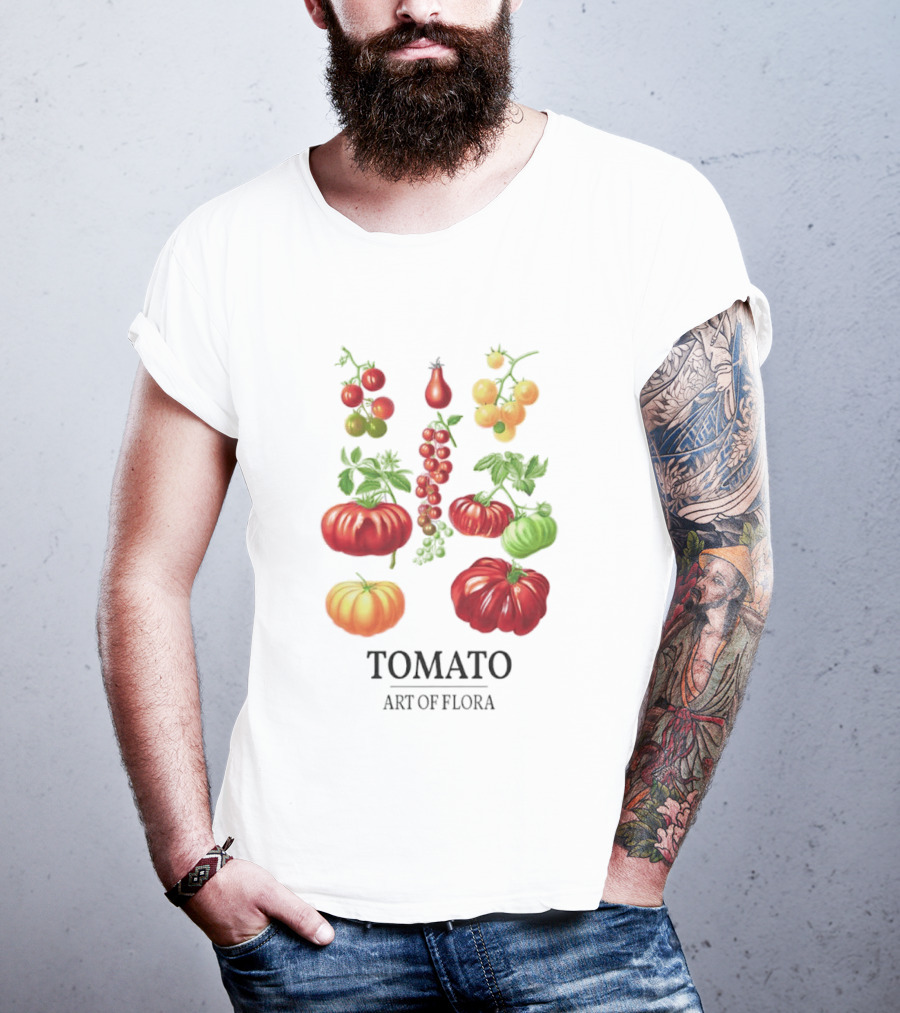 Tomato Art Of Flora Vegetables And Leaves Botanical Collection T-Shirt