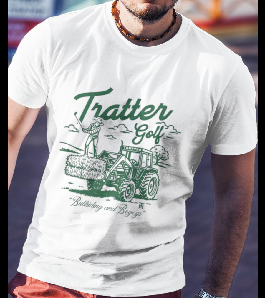 Tratter Golf Shankers And Slingers Tractor Scene T-Shirt