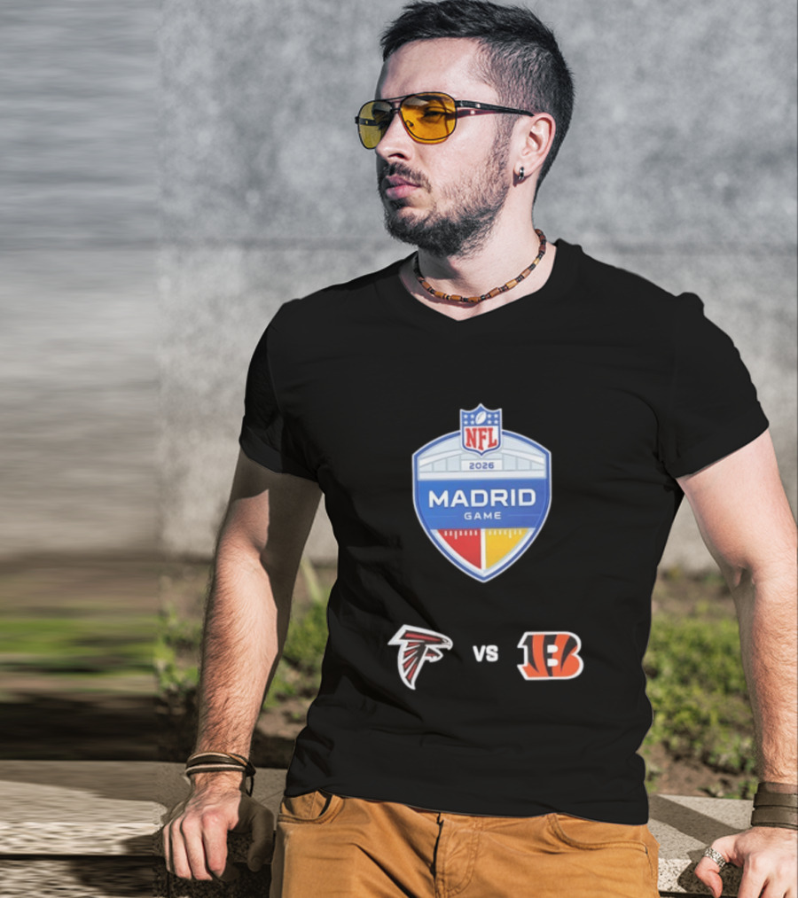 Atlanta Falcons Vs Cincinnati Bengals NFL 2026 Madrid Game Matchup T-Shirt