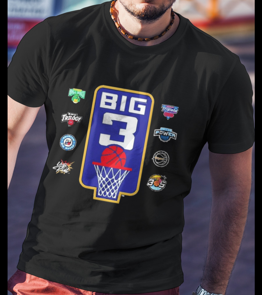 BIG3 Trilogy Killer 3s 3 Headed Monsters Ball Hogs Triplets 3s Company Power Aliens Ghost Ballers T-Shirt