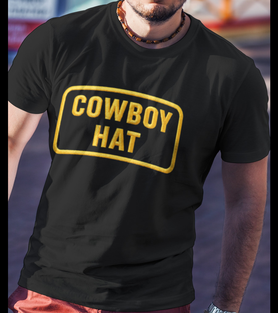 CM Punk Cowboy Hat Cap Yellow Embroidered T-Shirt
