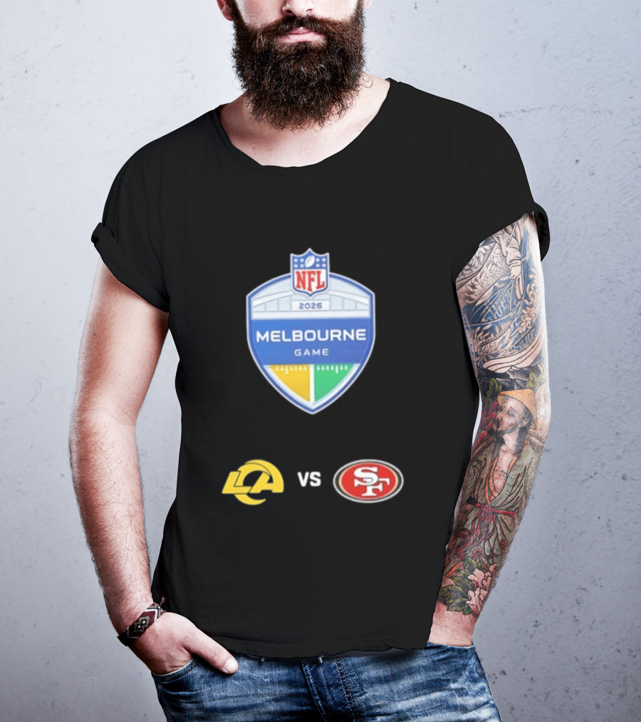 NFL 2026 Melbourne Game Los Angeles Rams Vs San Francisco 49ers Matchup T-Shirt