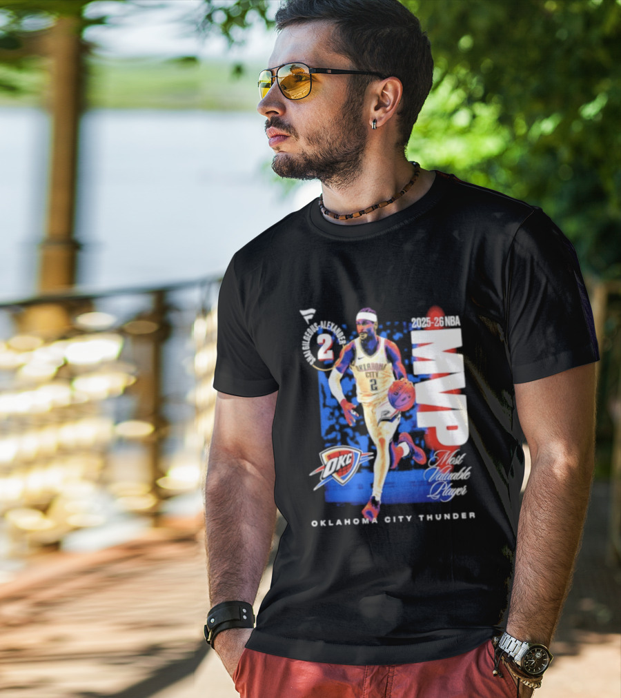 Oklahoma City Thunder Shai Gilgeous Alexander 2025 26 NBA MVP 2 Basketball Legend T-Shirt