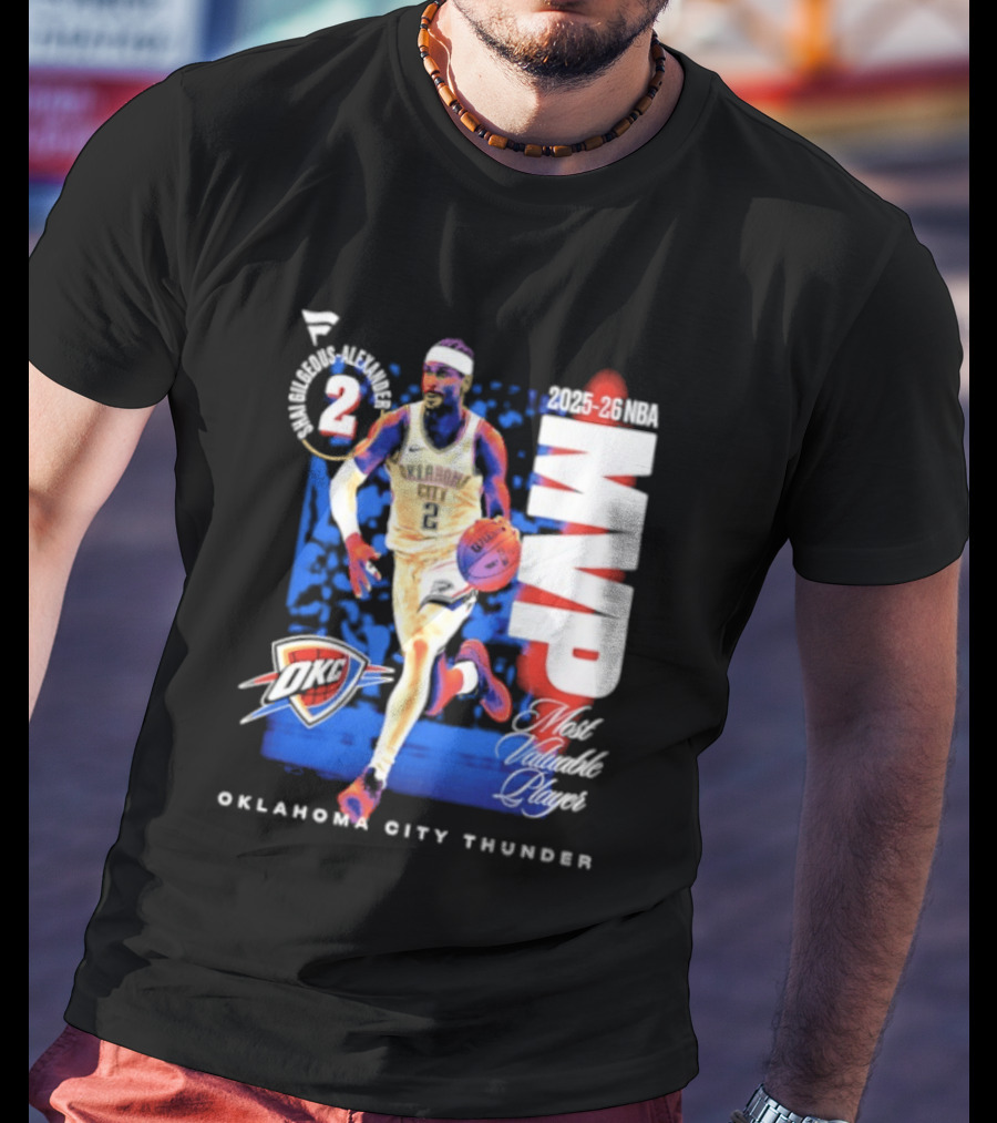 Oklahoma City Thunder Shai Gilgeous Alexander 2025 26 NBA MVP 2 Basketball Legend T-Shirt