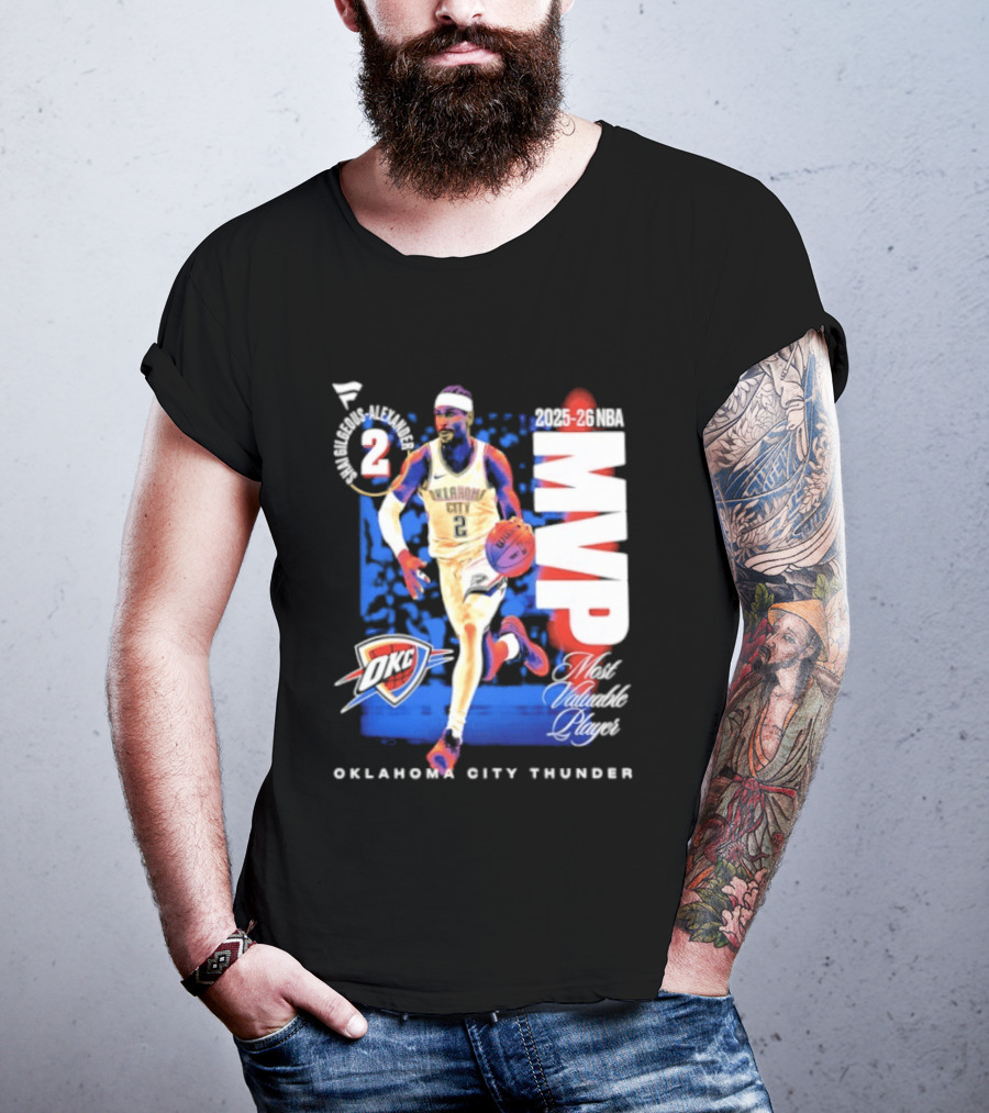 Oklahoma City Thunder Shai Gilgeous Alexander 2025 26 NBA MVP 2 Basketball Legend T-Shirt