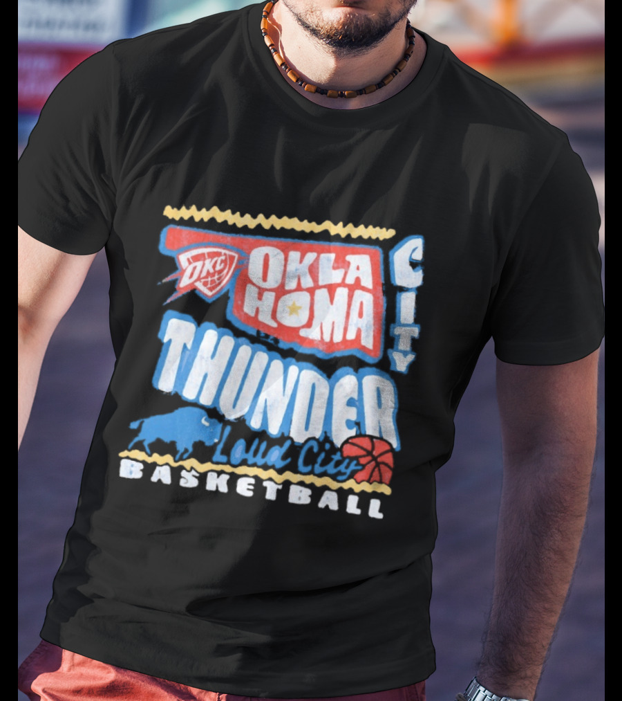 Oklahoma City Thunder Loud City Basketball OKC Team Spirit T-Shirt