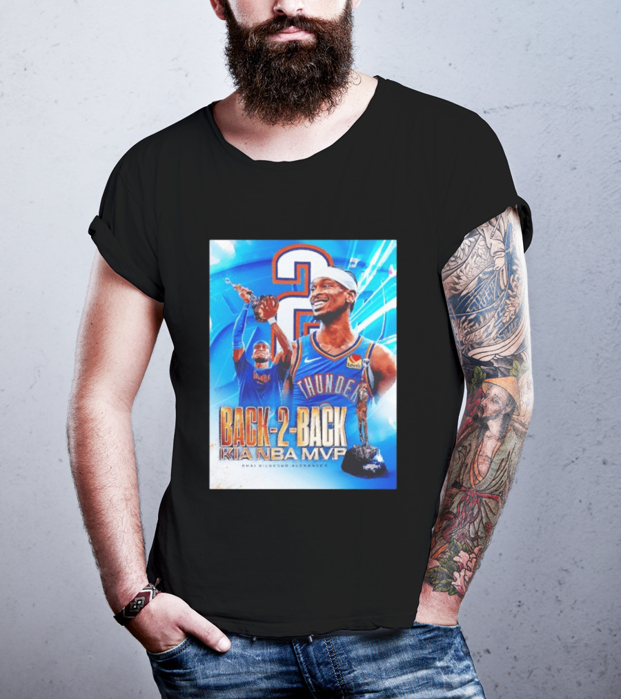 Shai Gilgeous Alexander OKC Thunder Back 2 Back Kia NBA MVP T-Shirt
