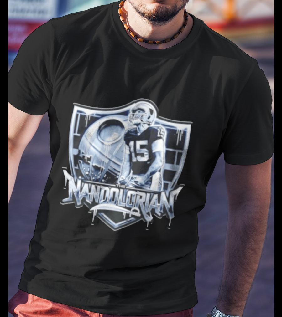 The Nandolorian Las Vegas Raiders Fernando Mendoza Quarterback 15 Star Wars Mandalorian T-Shirt