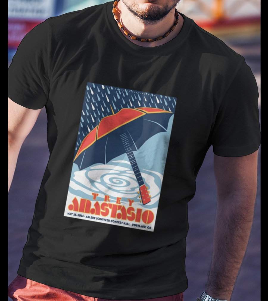 Trey Anastasio Arlene Schnitzer Concert Hall Portland OR May 26 2026 Umbrella Guitar T-Shirt