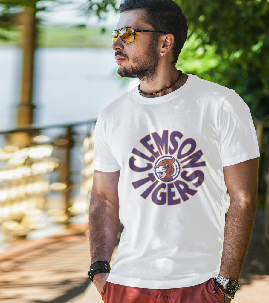Clemson Tigers Retro Logo Circular T-Shirt