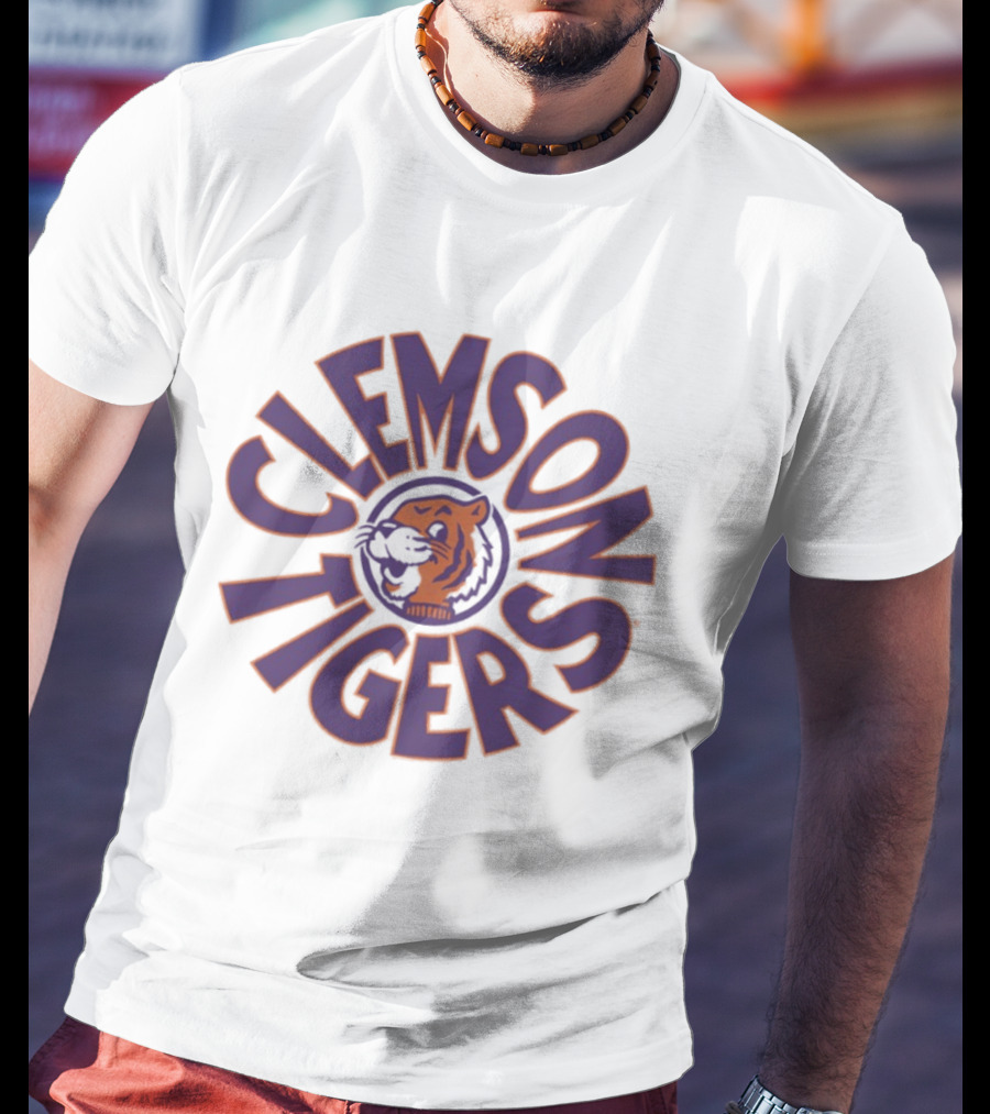 Clemson Tigers Retro Logo Circular T-Shirt