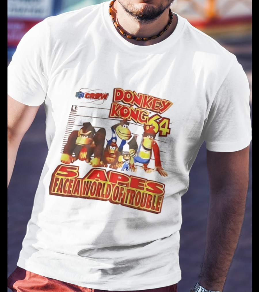 Donkey Kong 64 Five Apes Face A World Of Trouble T-Shirt