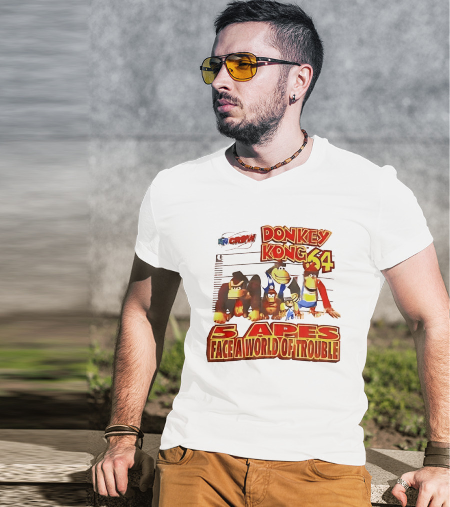 Donkey Kong 64 Five Apes Face A World Of Trouble T-Shirt