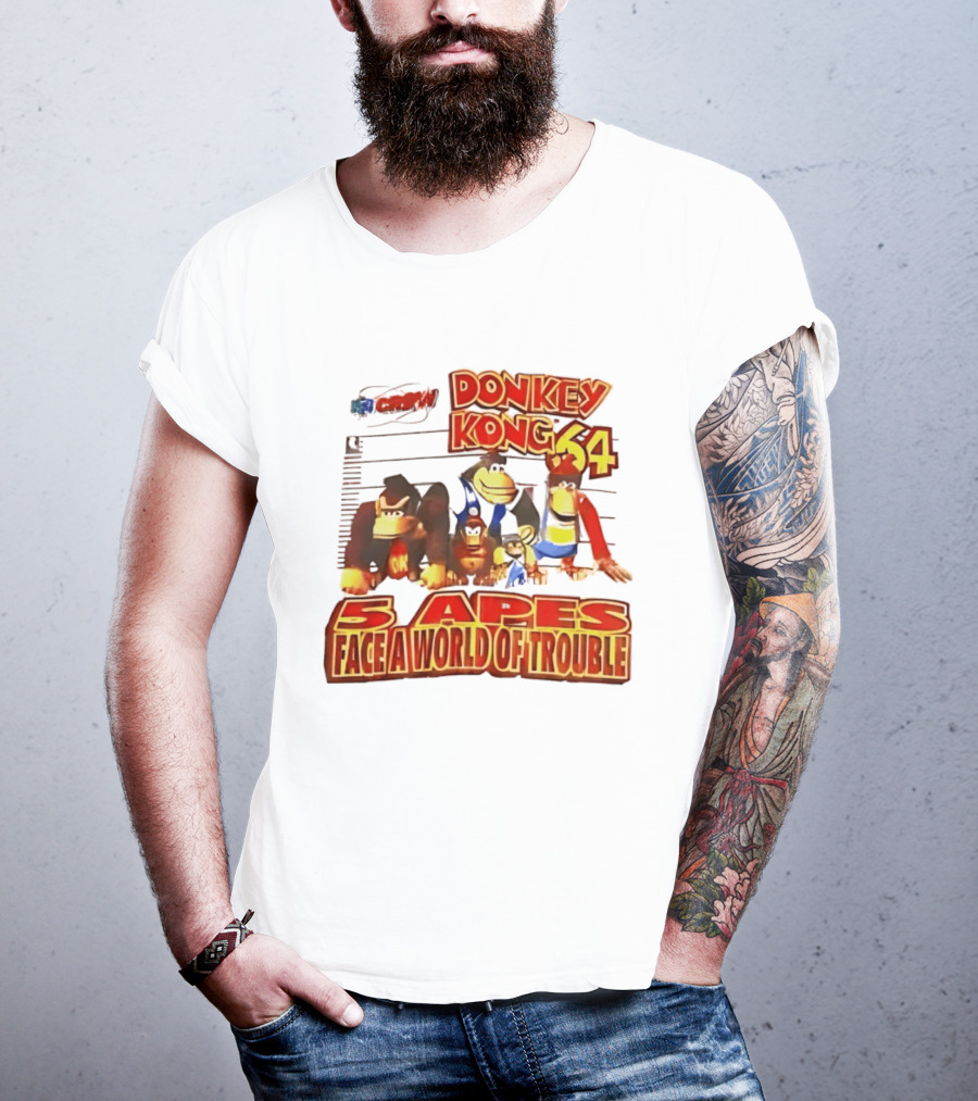 Donkey Kong 64 Five Apes Face A World Of Trouble T-Shirt