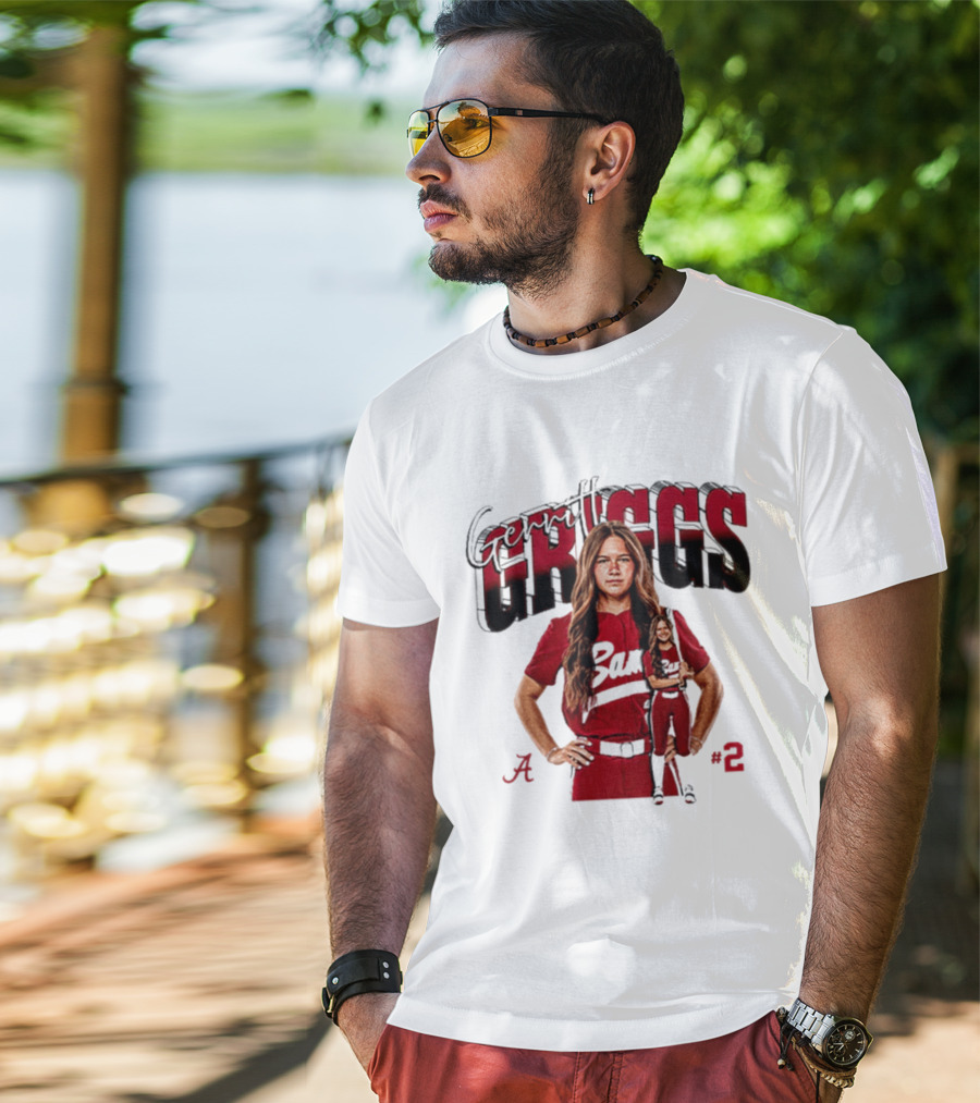 Gerritt Griggs Alabama Softball Player Red Uniform Number 2 T-Shirt